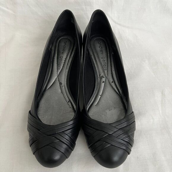 Andrew Geller Women's Black Leather Upper Slip-on Wedges Shoes – 6.5 - Picture 3 of 10